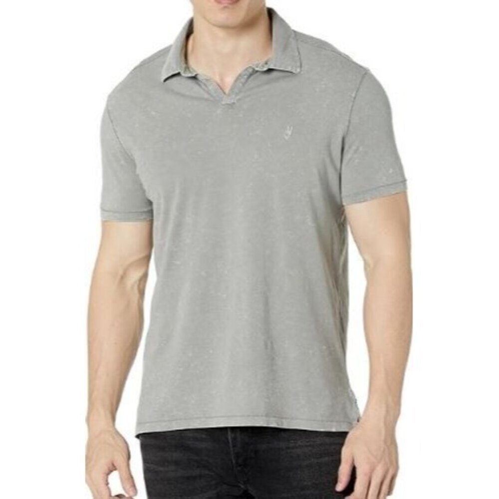 John Varvatos Men's Shirt Enzo Short Sleeve Crew T-Shirt Collar Grey Size XL